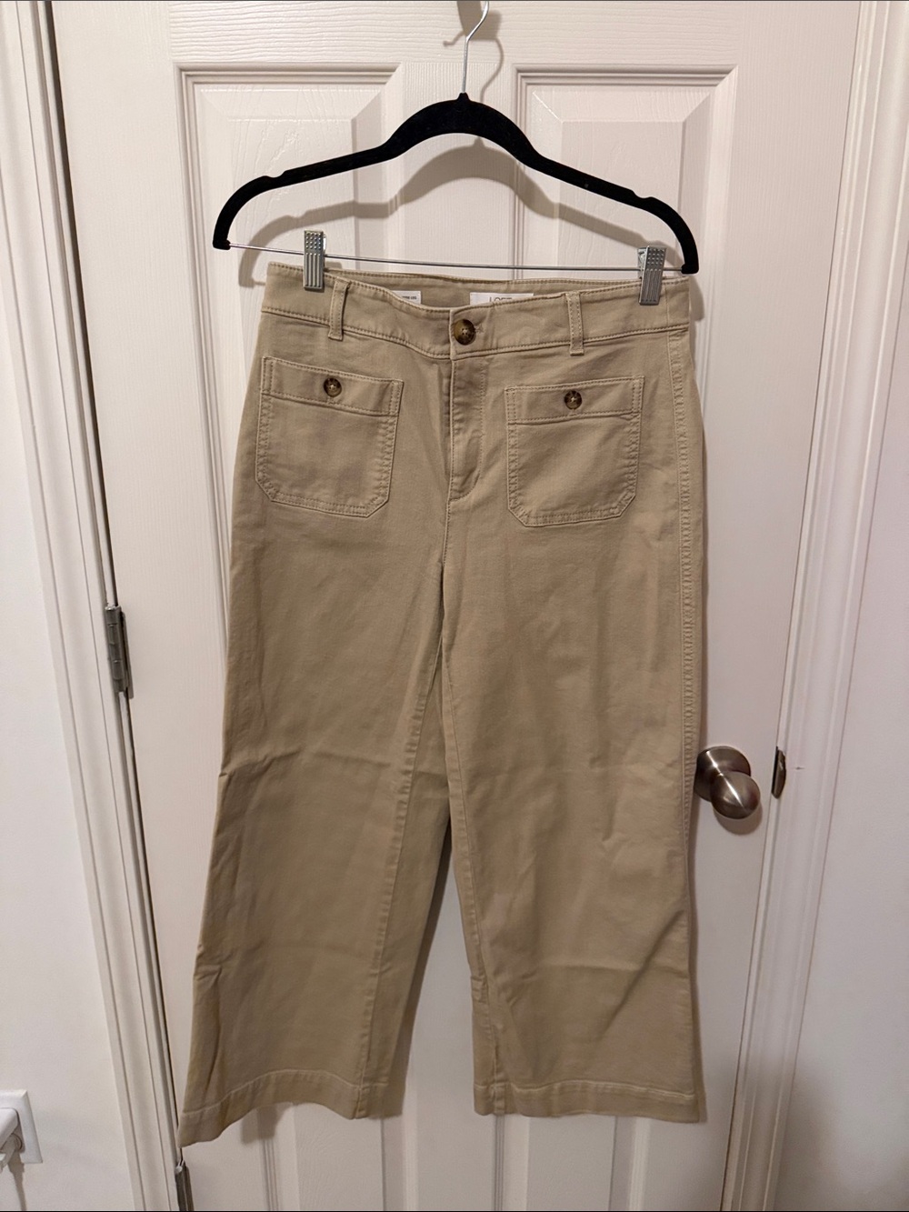 LOFT Wide Leg Khaki Crop Pants